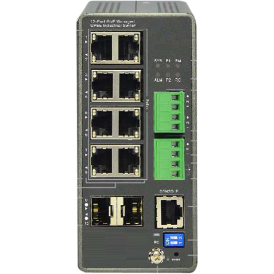 Transition Networks SISPM1040-582-LRT Managed Hardened Gigabit Ethernet PoE++ Switch, 8 x Gigabit Ethernet Network, 2 x Gigabit Ethernet Expansion Slot