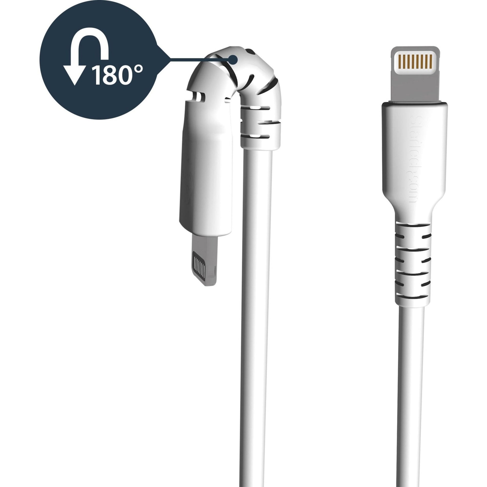 StarTech.com RUSBLTMM1M 3.3 ft. (1 m) USB to Lightning Cable, Durable White Charging/Sync Cable for Apple iPhone/iPad