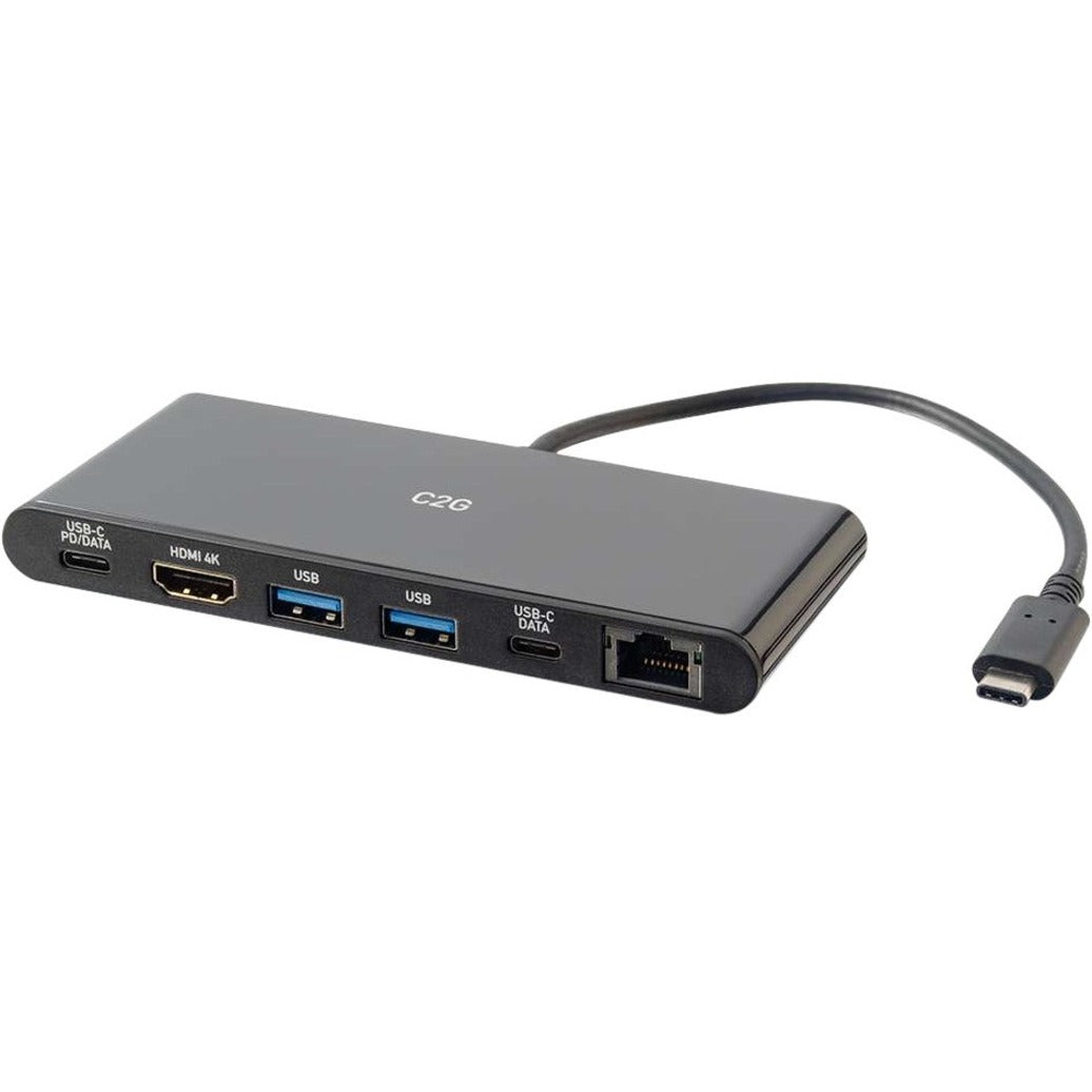 C2G 28845 USB C Portable Laptop Dock - HDMI, Ethernet, USB-A, USB-C - 4K 30Hz
