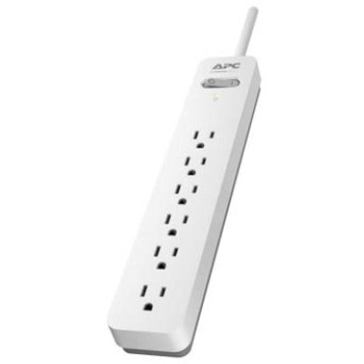APC PE66WG Essential SurgeArrest 6 Outlet 6 Foot Cord 120V, White and Grey, Lifetime Warranty, 1080 J Surge Energy Rating
