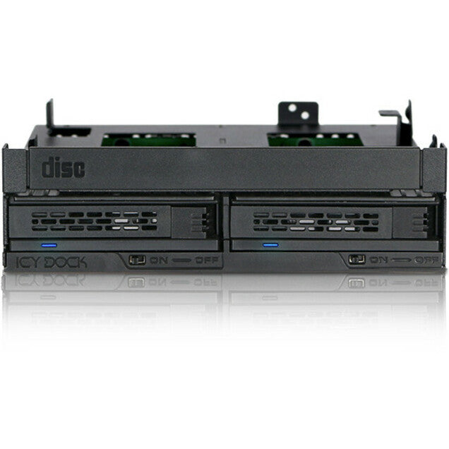 Icy Dock MB732SPO-B ExpressCage 2x2.5SATA HDD SSD Hot Swap Cage for 5.25Bay, 3 Year Warranty, RoHS & REACH Certified