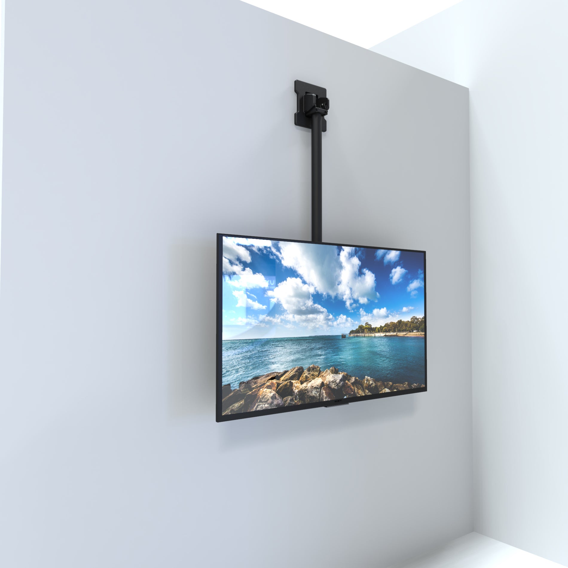 Kanto CM600 Ceiling Mount for Flat Panel Display, Adjustable, Cable Management, Tilt, Swivel, 360° Rotation