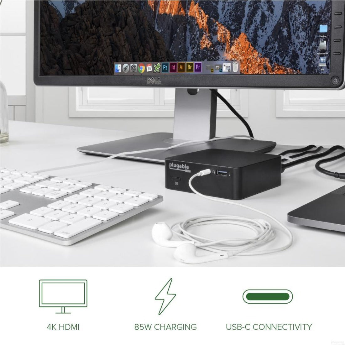 Plugable UD-CAM USB-C Dock mit 85W-Ladung Thunderbolt 3 und USB-C-Kompatibilität