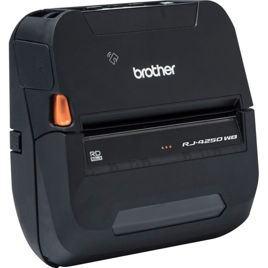 Brother RJ4250WB RUGGEDJET Mobile 4in DT Printer, Mono, Wireless LAN/Bluetooth/USB