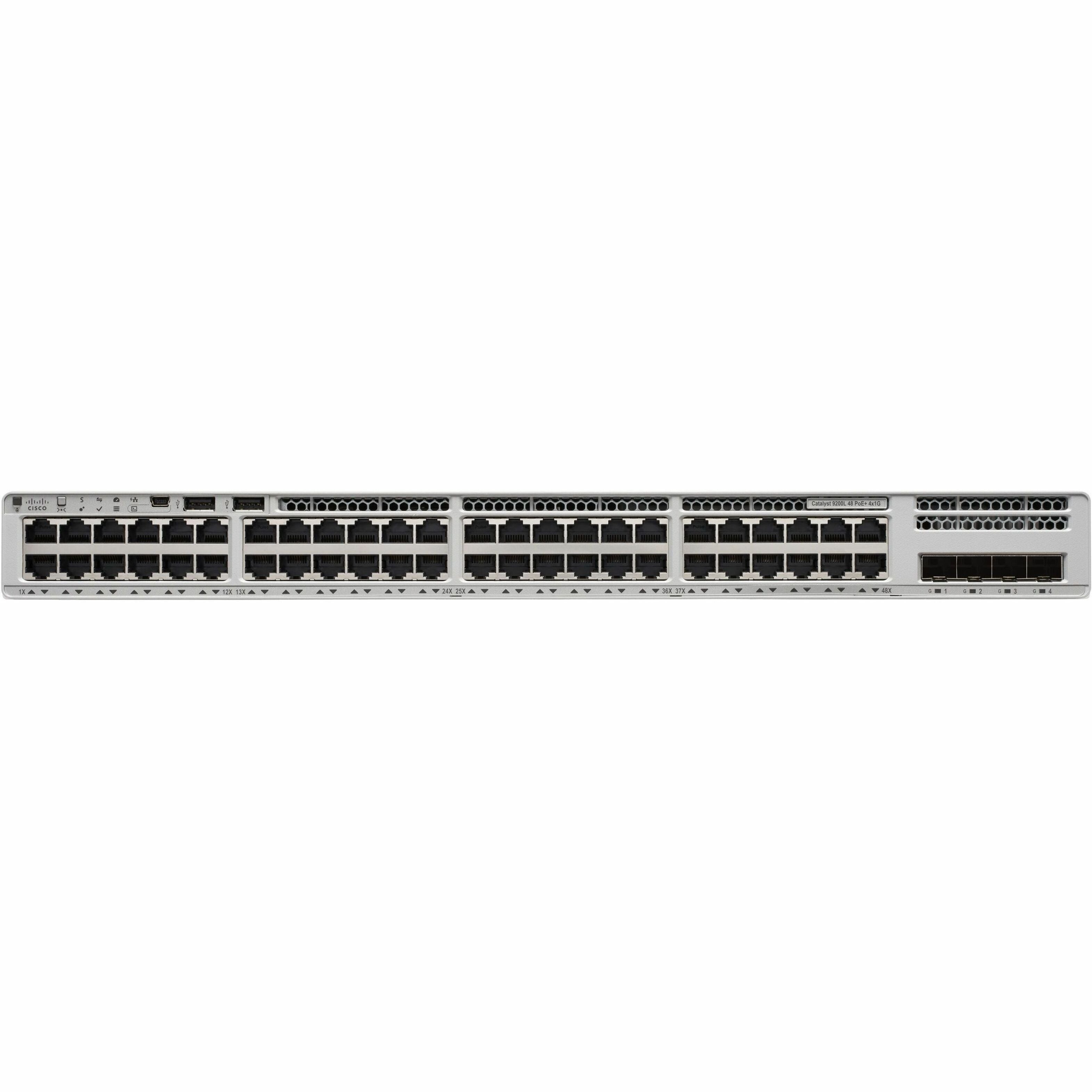 Cisco C9200L-48P-4G-E Catalyst 9200 Layer 3 Switch, Gigabit Ethernet Uplink, 48 Network Ports