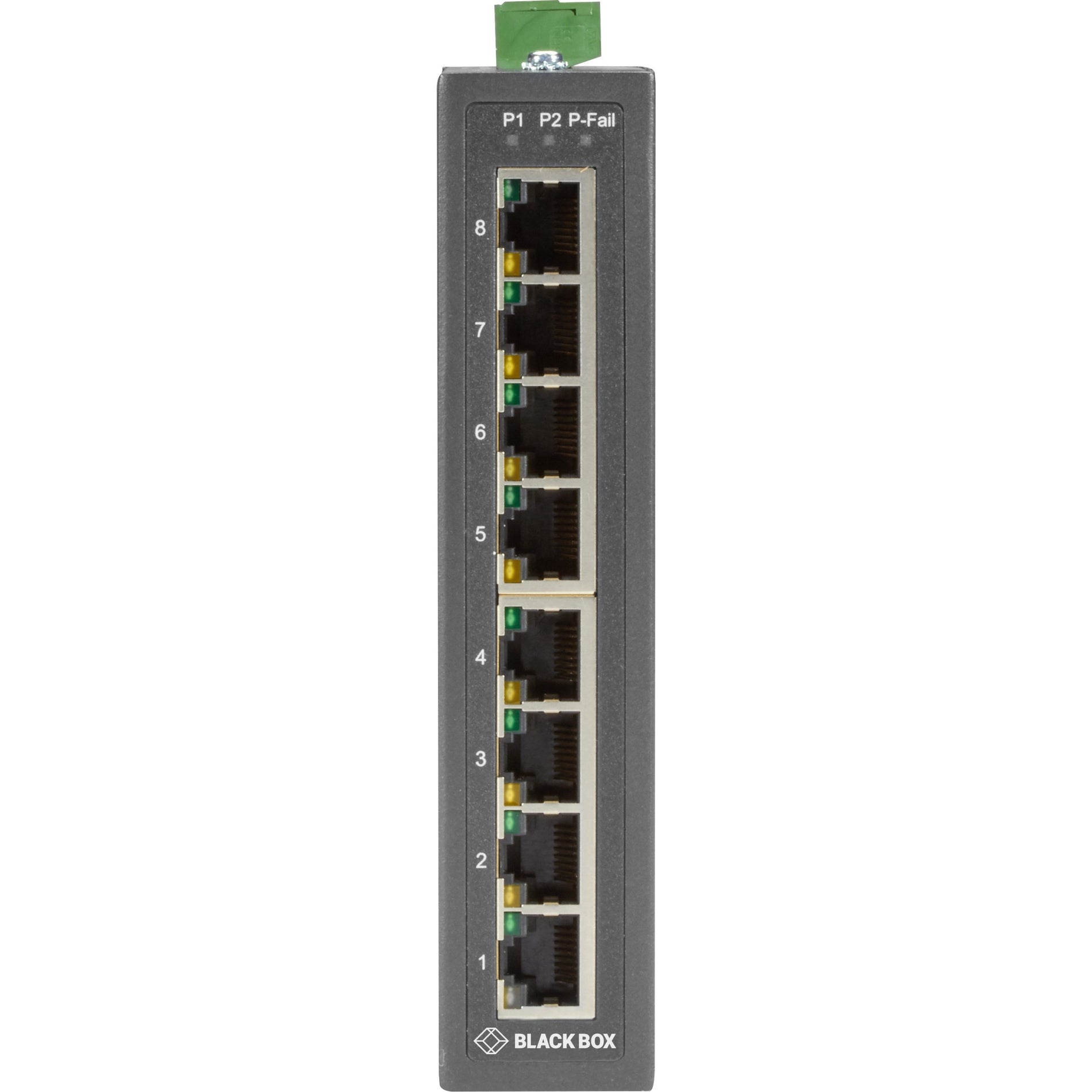 Black Box LBH3080A Industrial 8-Port Ethernet Switch, Unmanaged, Extreme Temperature