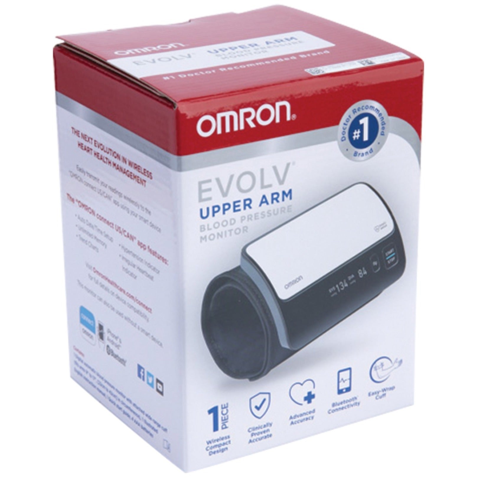 Omron BP7000 Evolv Wireless Upper Arm Blood Pressure Monitor, Clinically Validated, Bluetooth Connectivity