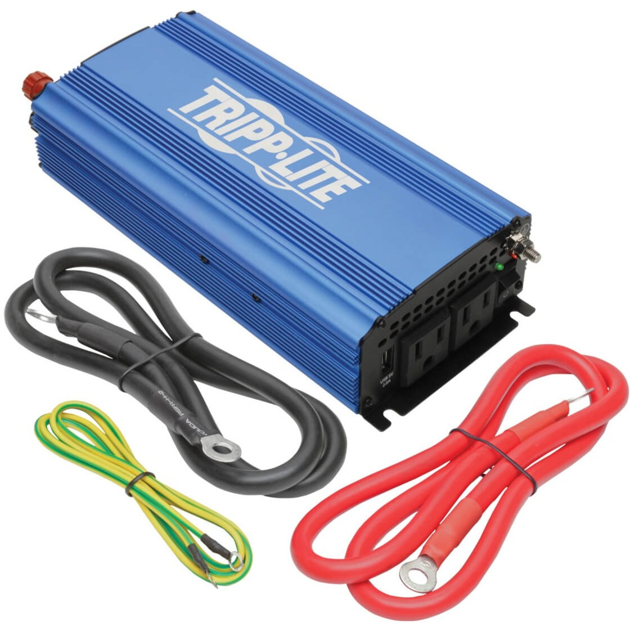 Tripp Lite PINV750 Power Inverter 750W Light-Duty Compact with 2 AC/1 USB - 2.0A/Battery Cables