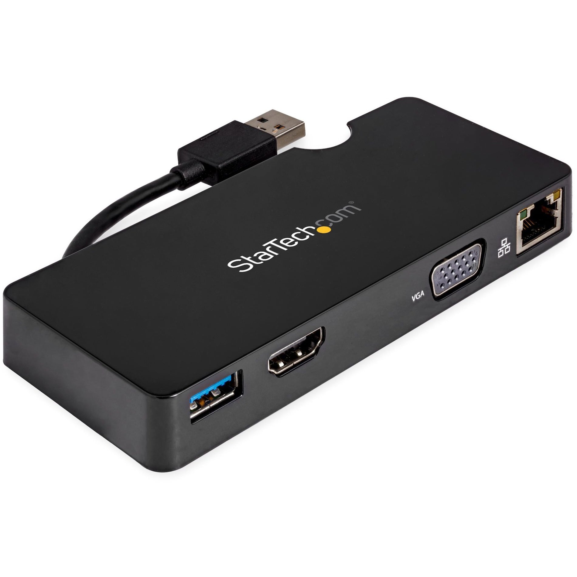 StarTech.com BNDDKT30CAHV Docking Station USB 3.0 Multiport Adapter + USB-C to USB-A Cable, Mac & Windows, HDMI & VGA, 1x USB-A Port, GbE