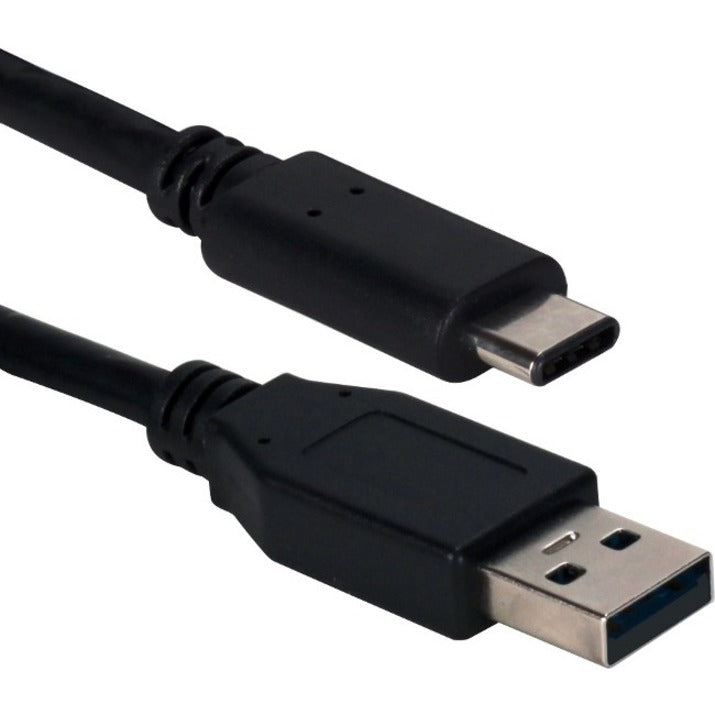 QVS CC2231B-3M 3-Meter USB-C to USB-A 2.0 Sync & Charger Cable, 9.84 ft, Reversible, Black