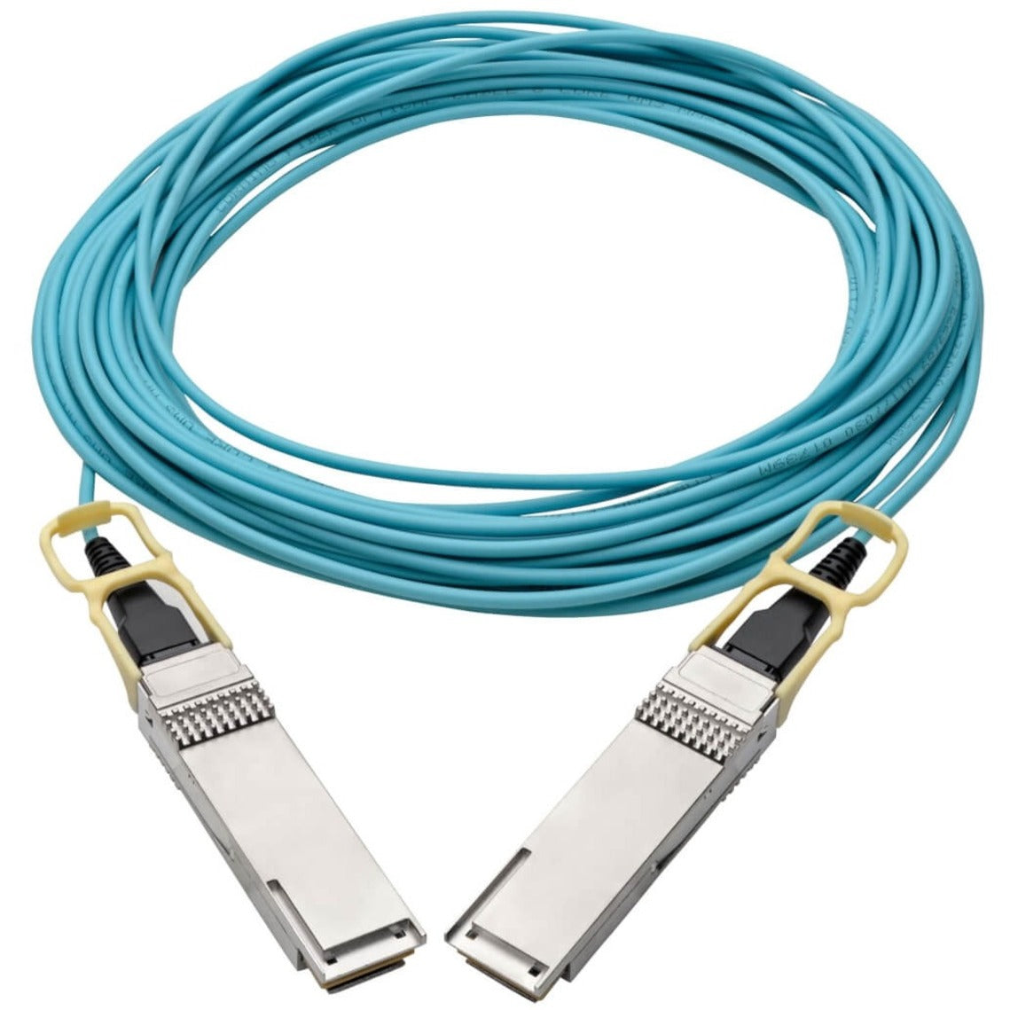 Tripp Lite N28H-15M-AQ QSFP28 to QSFP28 Active Optical Cable 100GbE, AOC, M/M, Aqua, 15m
