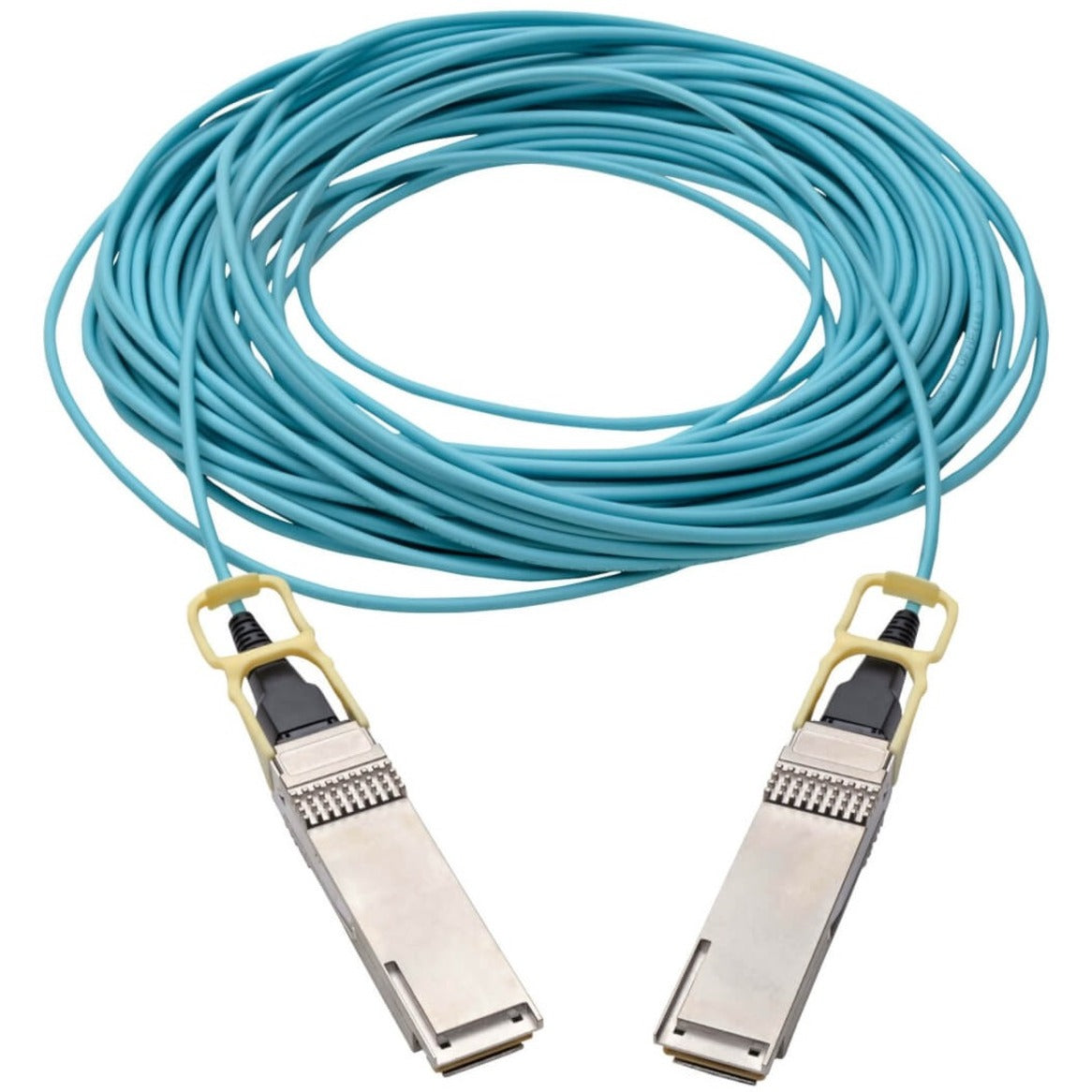 Tripp Lite N28H-20M-AQ QSFP28 to QSFP28 Active Optical Cable 100GbE, AOC, M/M, Aqua, 20m