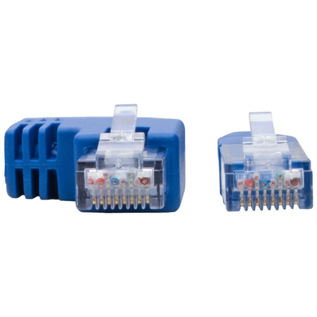 Tripp Lite N204-001-BL-LA, Left-Angle Cat6 UTP Patch Cable (RJ45) - 1 ft., M/M, Gigabit, Molded, Blue