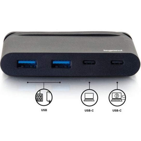 C2G 26914 USB C Multiport Adapter Hub - USB-A + USB-C, Power Delivery up to 100W