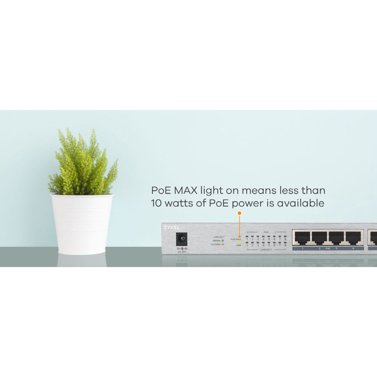 ZYXEL GS1008HP 8-Port GbE Unmanaged PoE Switch, High-Speed Networking Solution