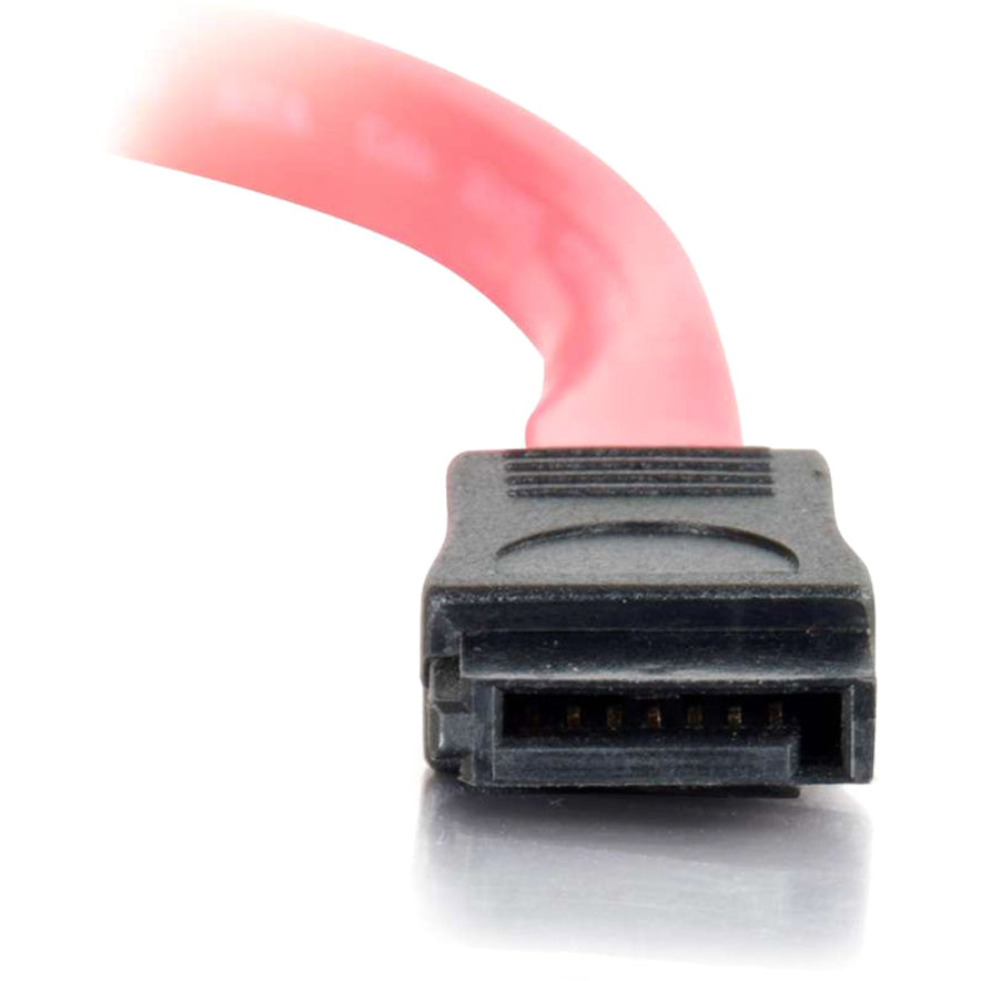 C2G 10181 180° To 90° Serial ATA Cable, 1.50 ft, Translucent Red, Lifetime Warranty