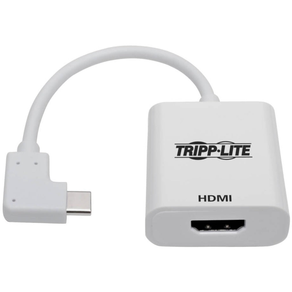 Tripp Lite U444-06N-HD4KRA Right-Angle USB-C to HDMI Adapter, M/F, White, 4K Resolution Support