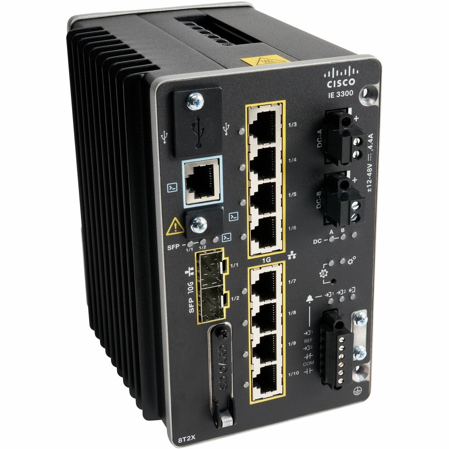 Cisco IE-3300-8T2S-E Catalyst IE-3300-8T2S Rugged Switch, 8 Gigabit Ethernet Network Ports, 2 Gigabit Ethernet Expansion Slots
