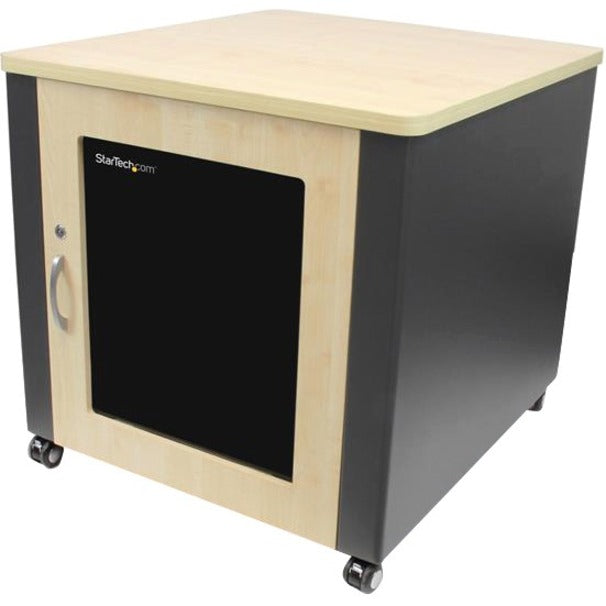 StarTech.com RKQMCAB12V2 12U Rack Enclosure Server Cabinet - Quiet, Wood Finish