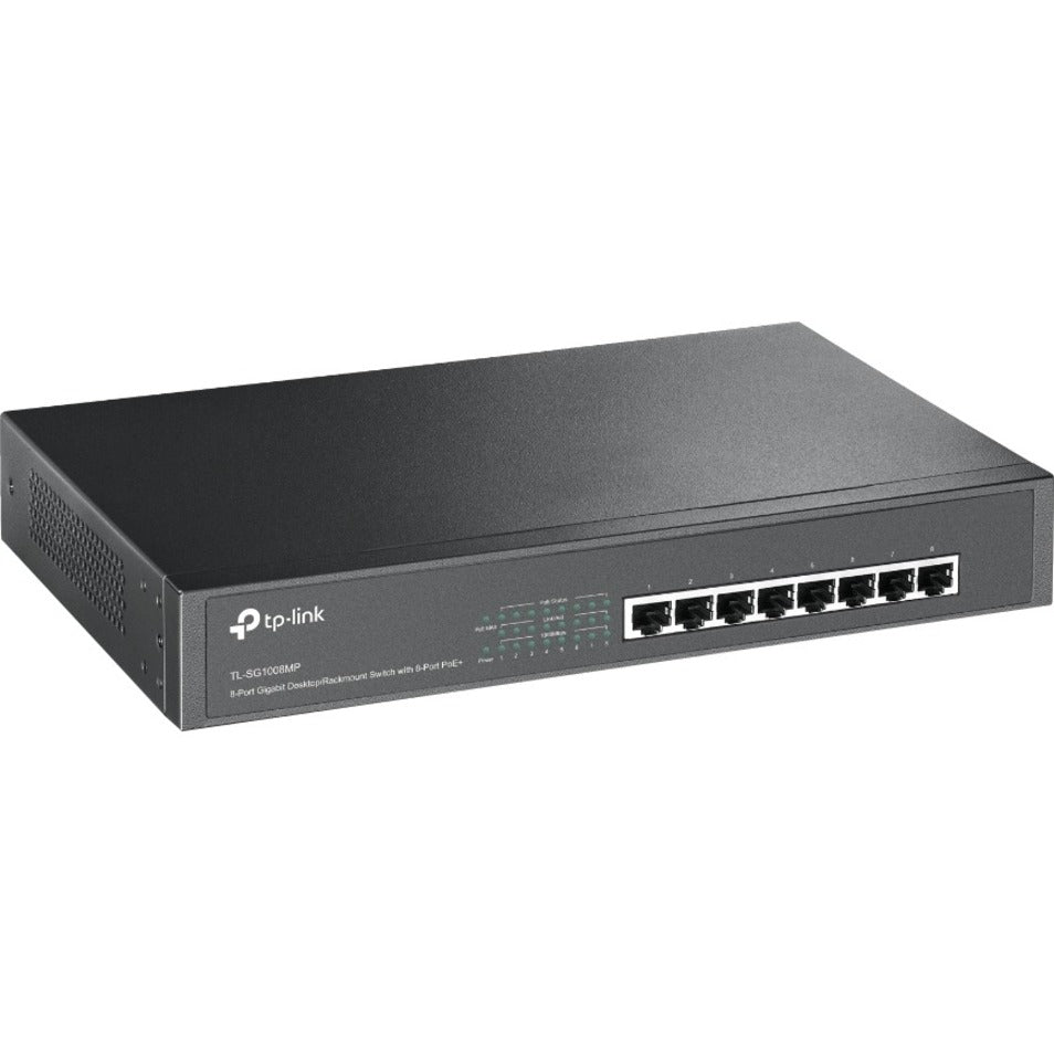 TP-Link TL-SG1008MP 8-Port Gigabit Desktop/Rackmount Switch with 8-Port PoE+, 126W PoE Budget