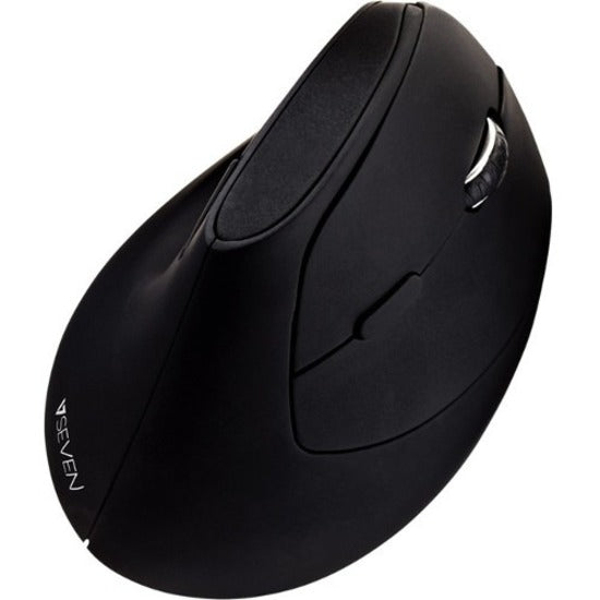V7 MW500-1N Vertical Ergonomic 6-Button Wireless Optical Mouse, 2-Year Warranty, Symmetrical Fit, 1600 DPI, Black