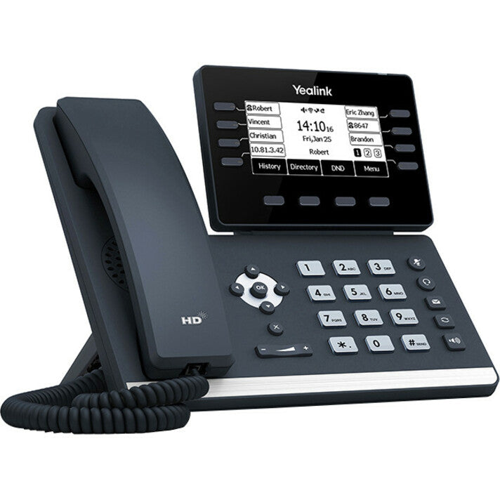 Yealink SIP-T53 IP Phone, Corded/Cordless, DECT, Bluetooth, Wall Mountable, Desktop, Classic Gray