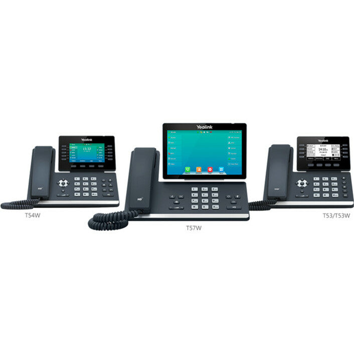 Yealink SIP-T53 IP Phone, Corded/Cordless, DECT, Bluetooth, Wall Mountable, Desktop, Classic Gray