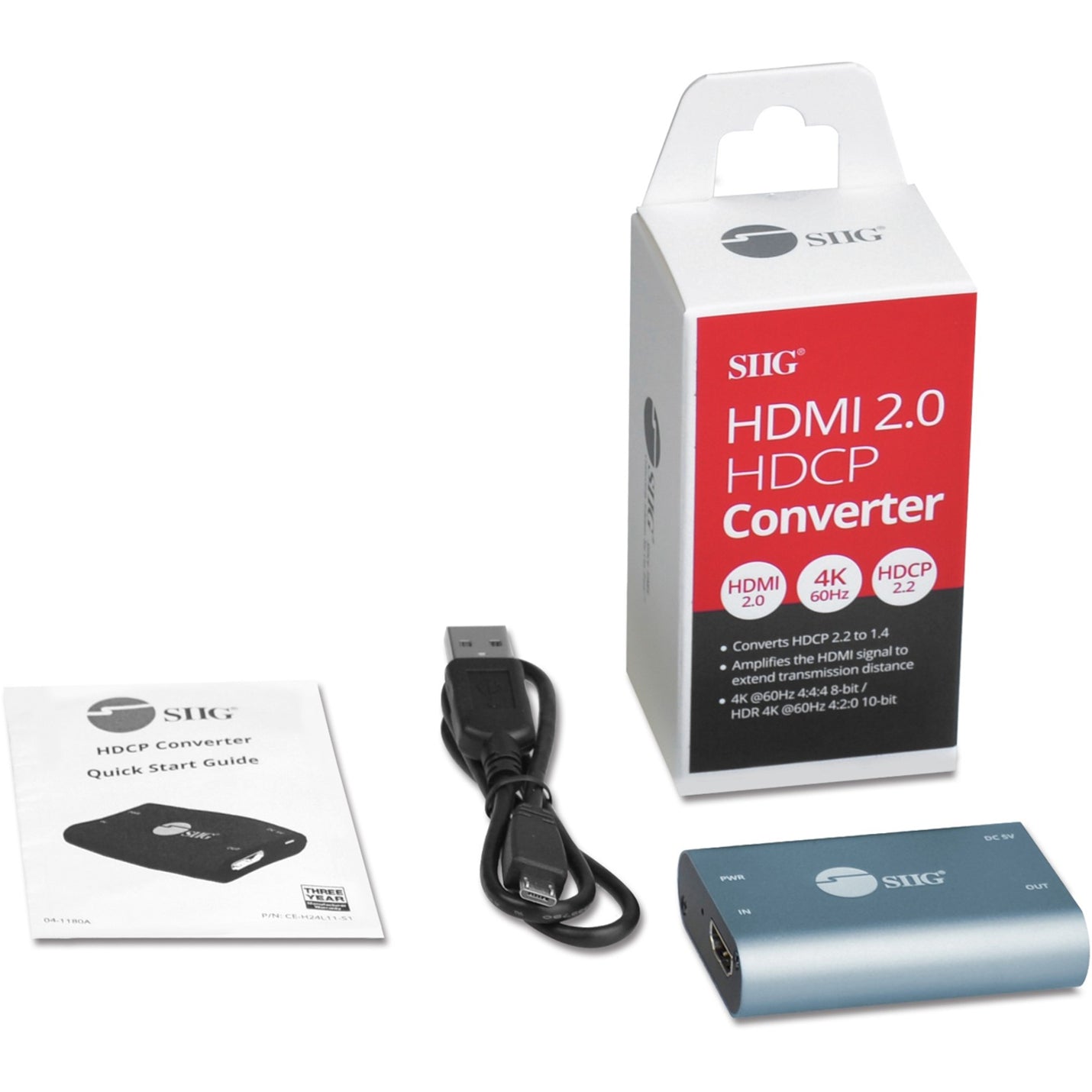 SIIG CE-H24L11-S1 HDMI 2.0 4K HDCP Converter, USB and HDMI Video Conversion