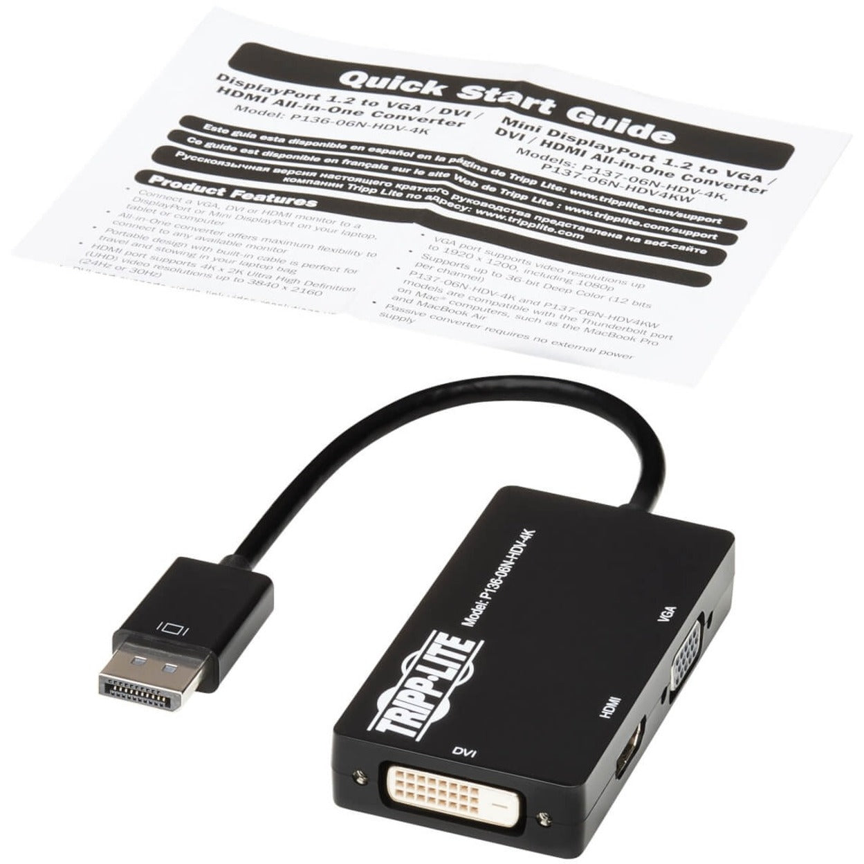 Tripp Lite P136-06NHDV4KBP DVI/DisplayPort/HDMI/VGA Audio/Video Device, 50 Pack
