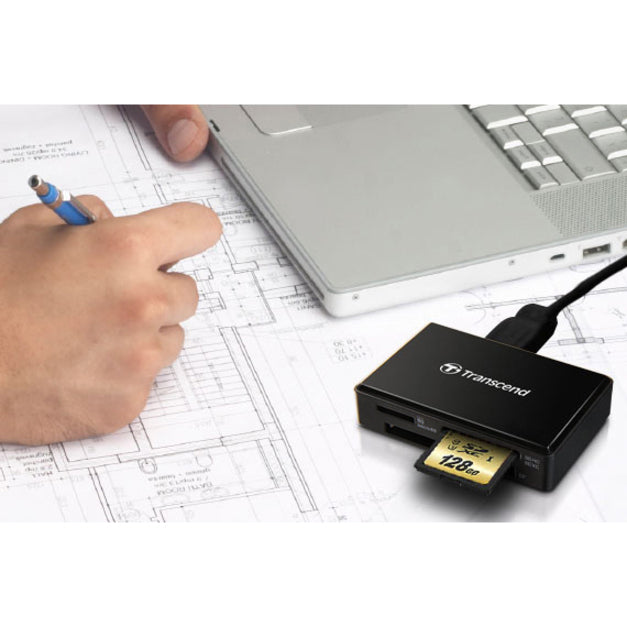 Transcend TS-RDF8K2 Flash Reader, USB 3.1, SDHC, SD, CompactFlash, microSD, and More