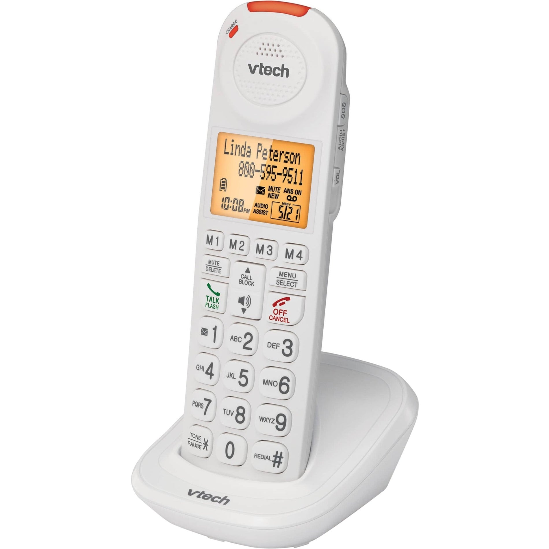 VTech SN5107 Amplified Big Button Accessory Handset for SN5127 or SN5147 Series Phones, Voice Mail, Mute, Volume Control