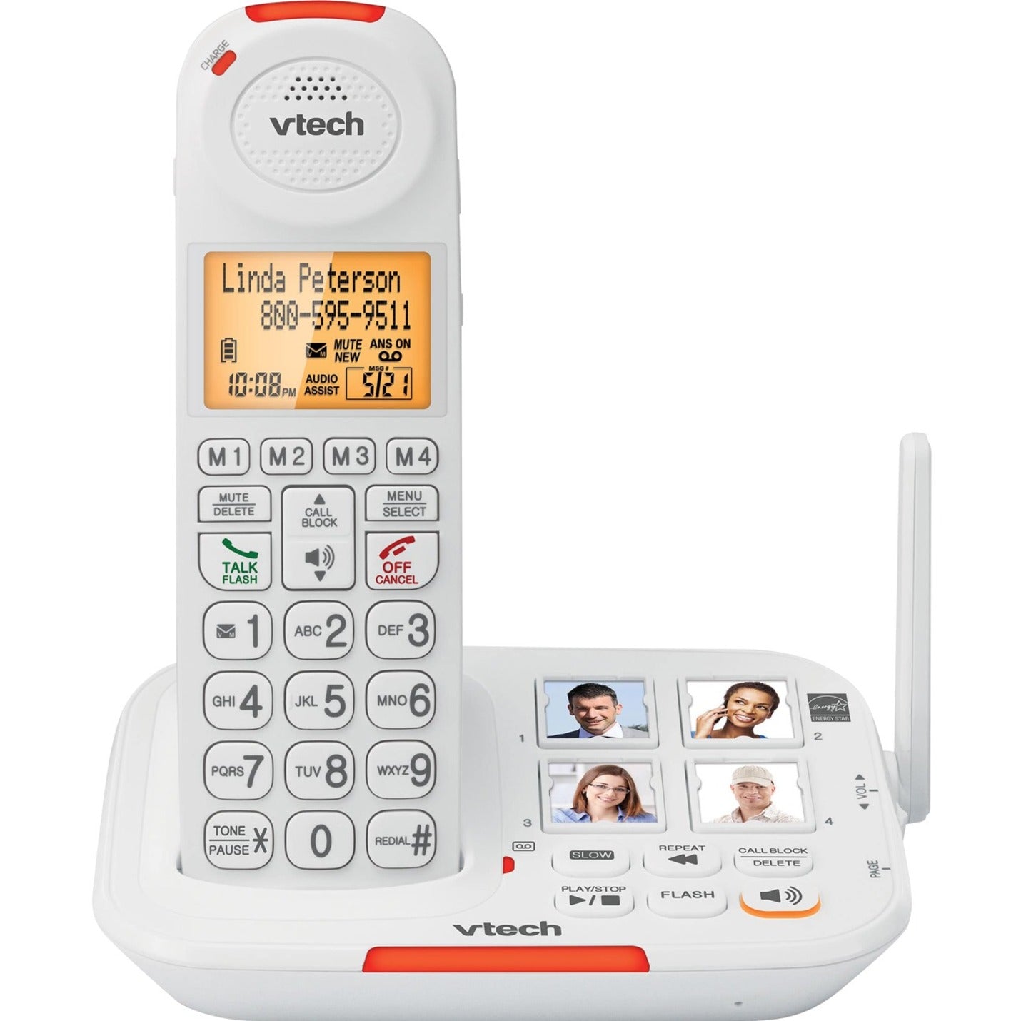 VTech SN5127 DECT 6.0 Cordless Phone, Smart Call Blocker, Speakerphone, 1.93 GHz Frequency Band