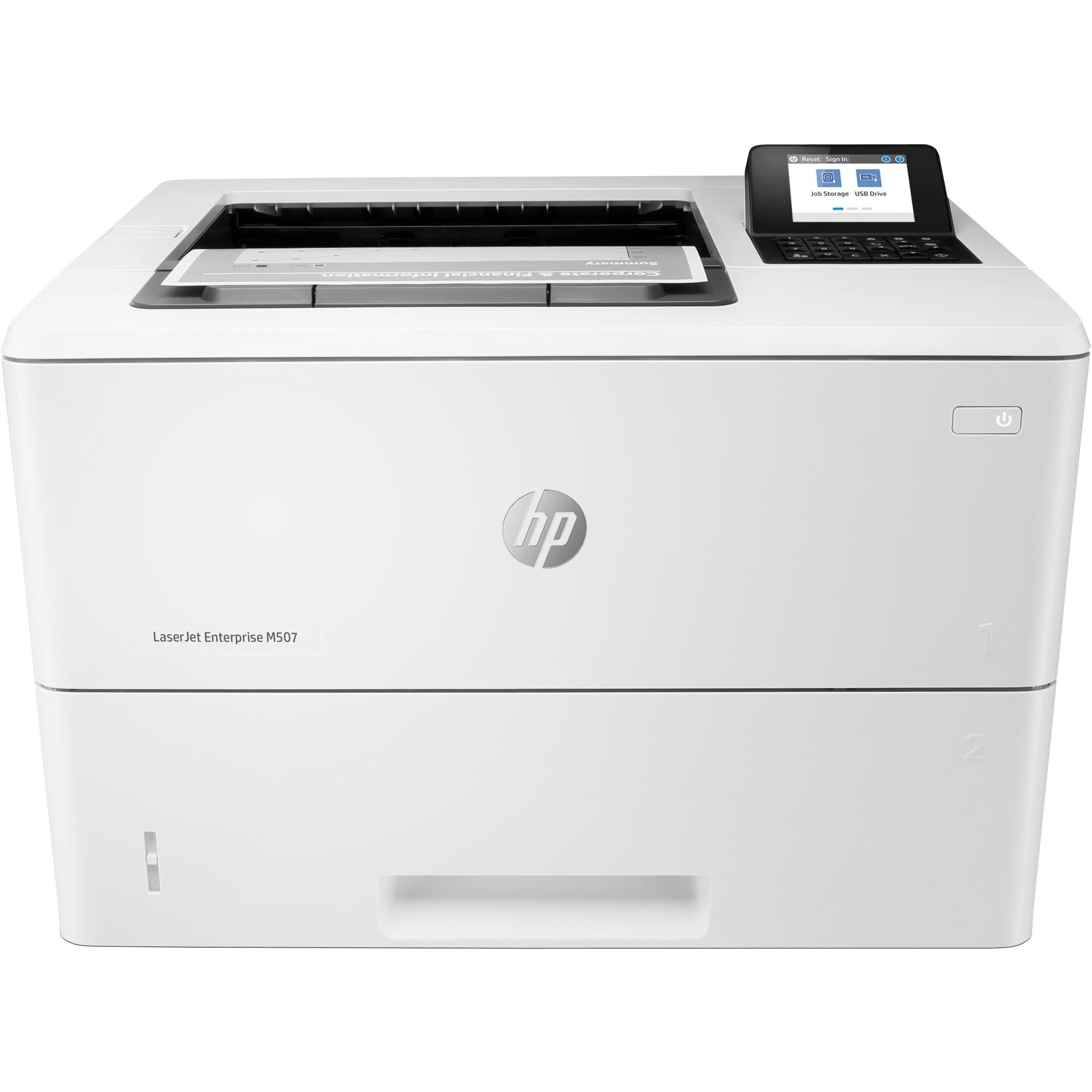 HP 1PV87A#BGJ LaserJet Enterprise M507dn Desktop Laser Printer - Monochrome, 45 ppm, Automatic Duplex Printing, 1200 x 1200 dpi