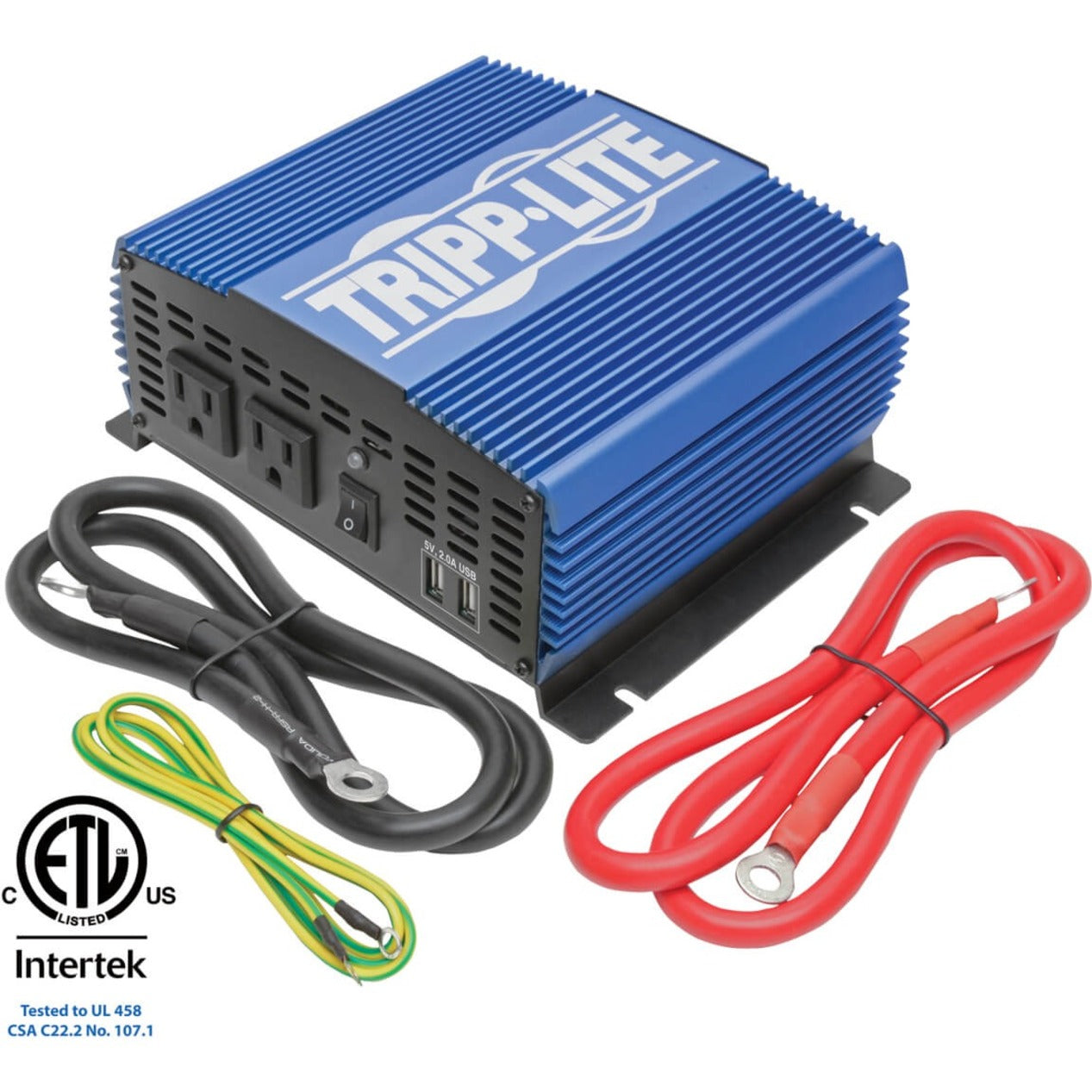 Tripp Lite PINV1500 Power Inverter, 1500W Compact Mobile Portable 2 Outlet 2 USB Port
