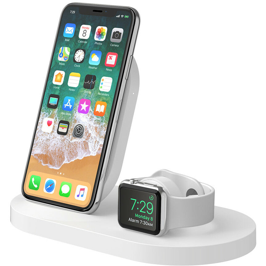 Belkin F8J235TTWHT BOOST&uarr;UP Wireless Charging Dock for iPhone + Apple Watch + USB-A port, 2 Year Limited Warranty, Qi Wireless Charging Technology [Discontinued]