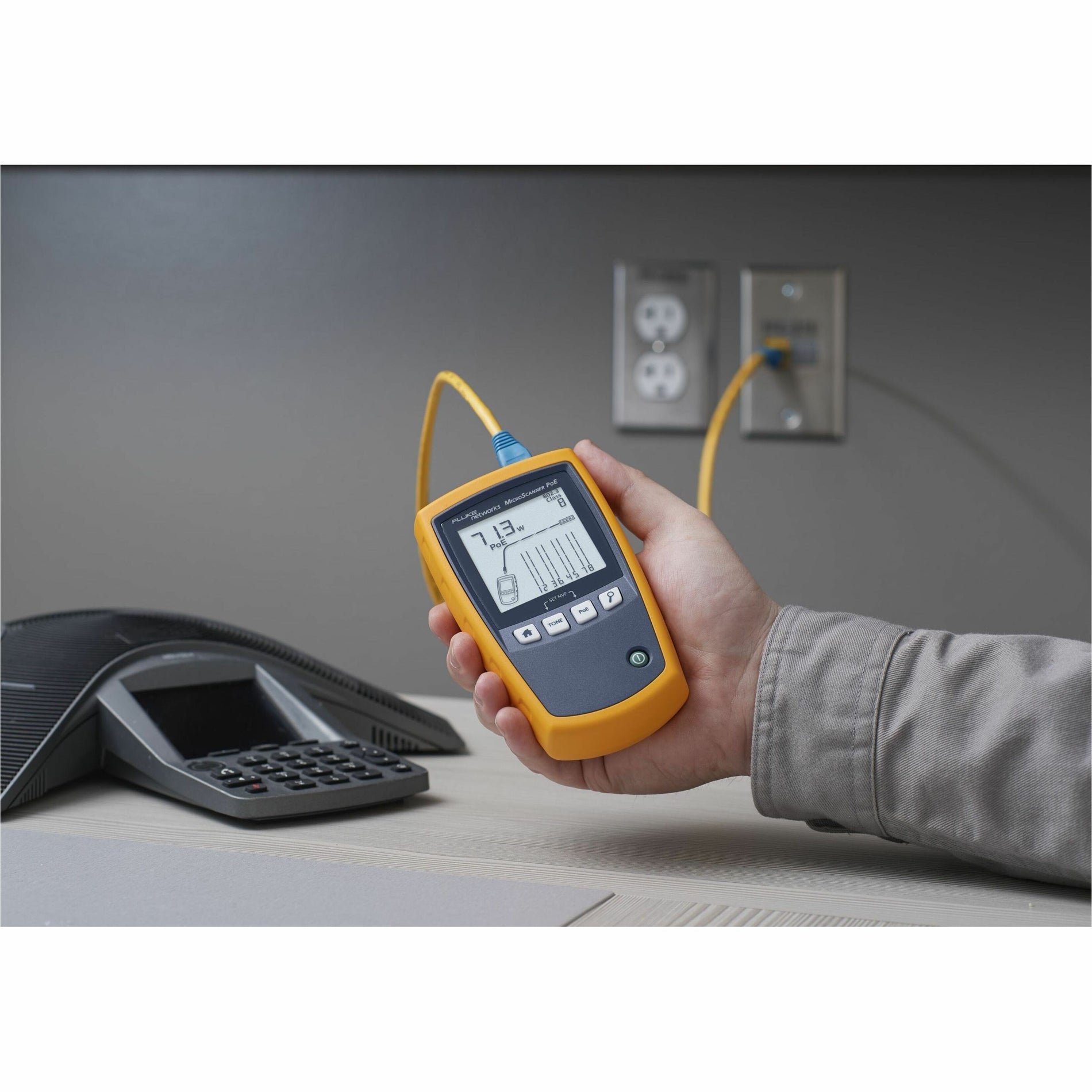 Fluke Networks MS-POE MicroScanner PoE Cable Verifier, Cable Fault Testing, PoE Testing, Cable Testing, Twisted Pair Cable Testing, Wiremap