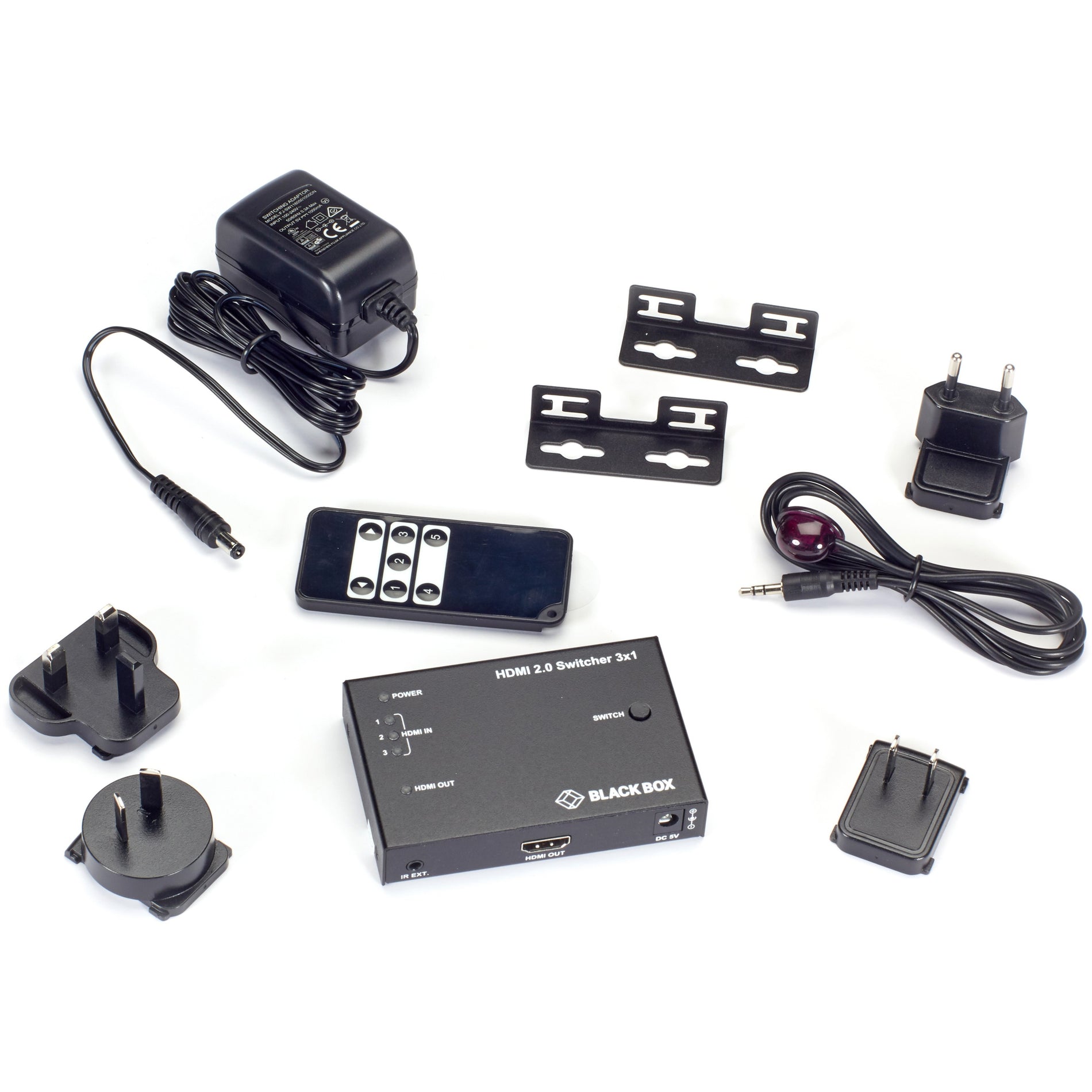 Black Box VSW-HDMI2-3X1 HDMI 2.0 4K Video Switch - 3x1, 3 Inputs, 1 Output