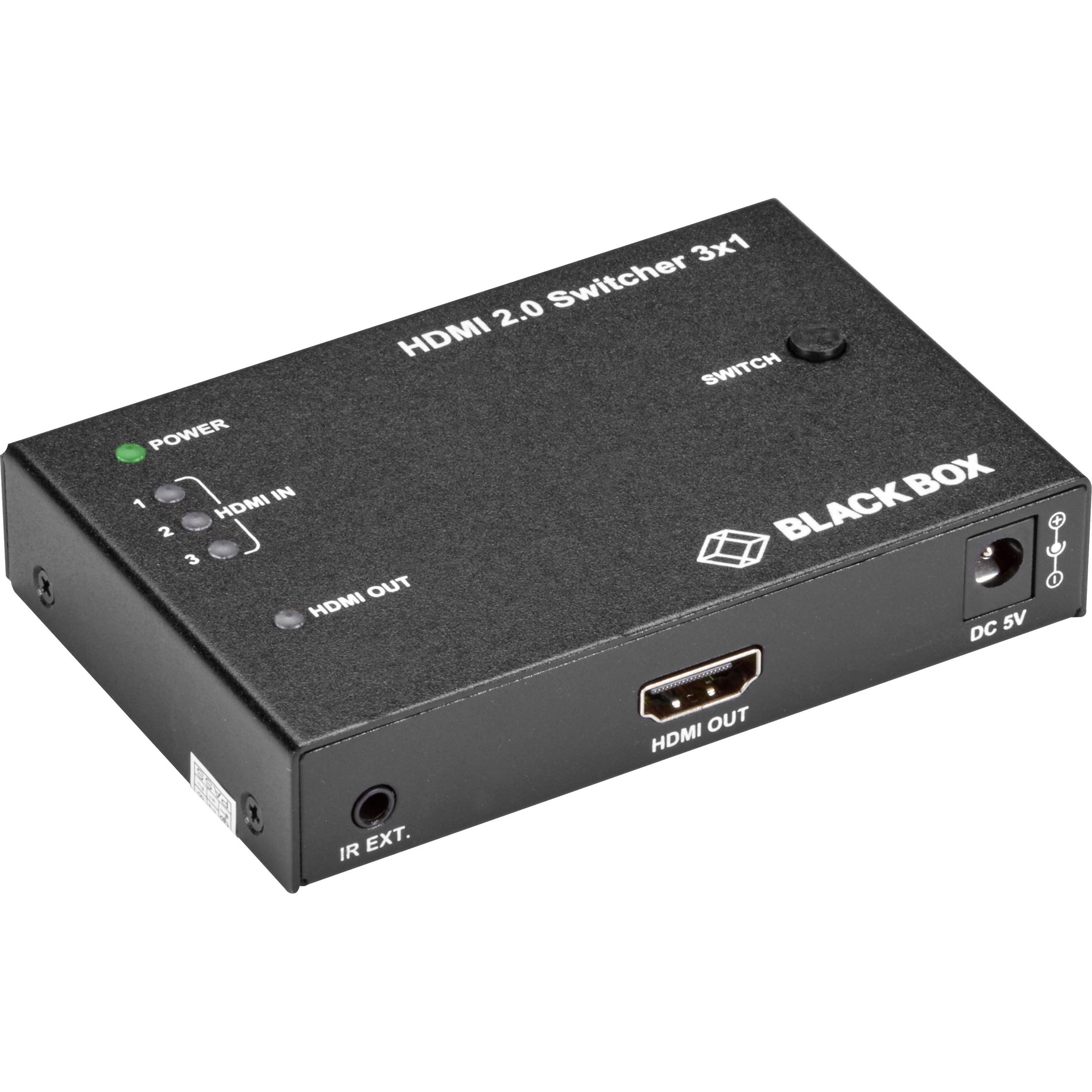 Black Box VSW-HDMI2-3X1 HDMI 2.0 4K Video Switch - 3x1, 3 Inputs, 1 Output