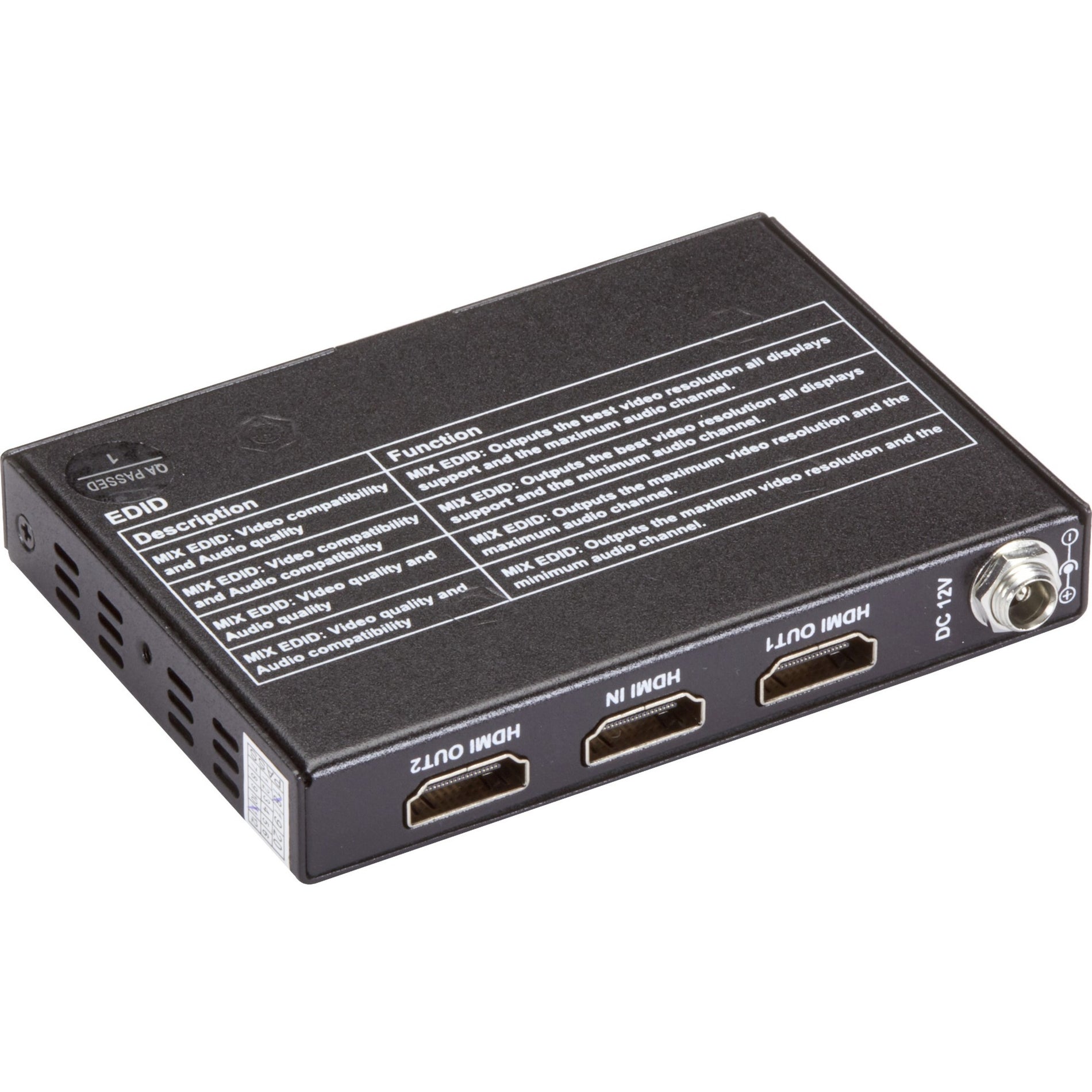 Black Box VSP-HDMI2-1X2 HDMI 2.0 4K60 Splitter - 1x2, Maximum Video Resolution 4096 x 2160, 3 Year Warranty
