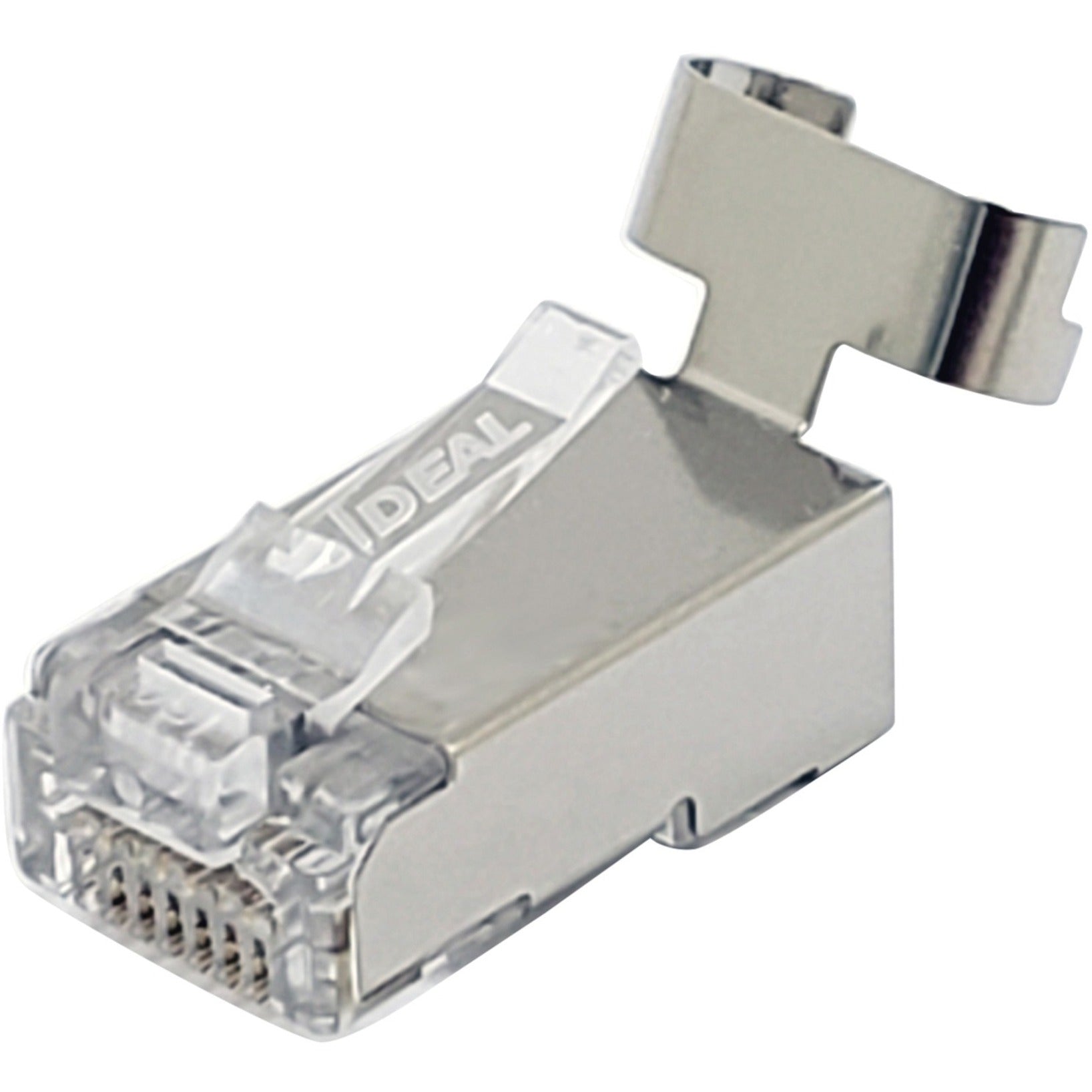 IDEAL 85-368 CAT6A/6/5e Shielded Feed-Thru Network Connector, RJ-45 Male, Metallic, Pack of 25