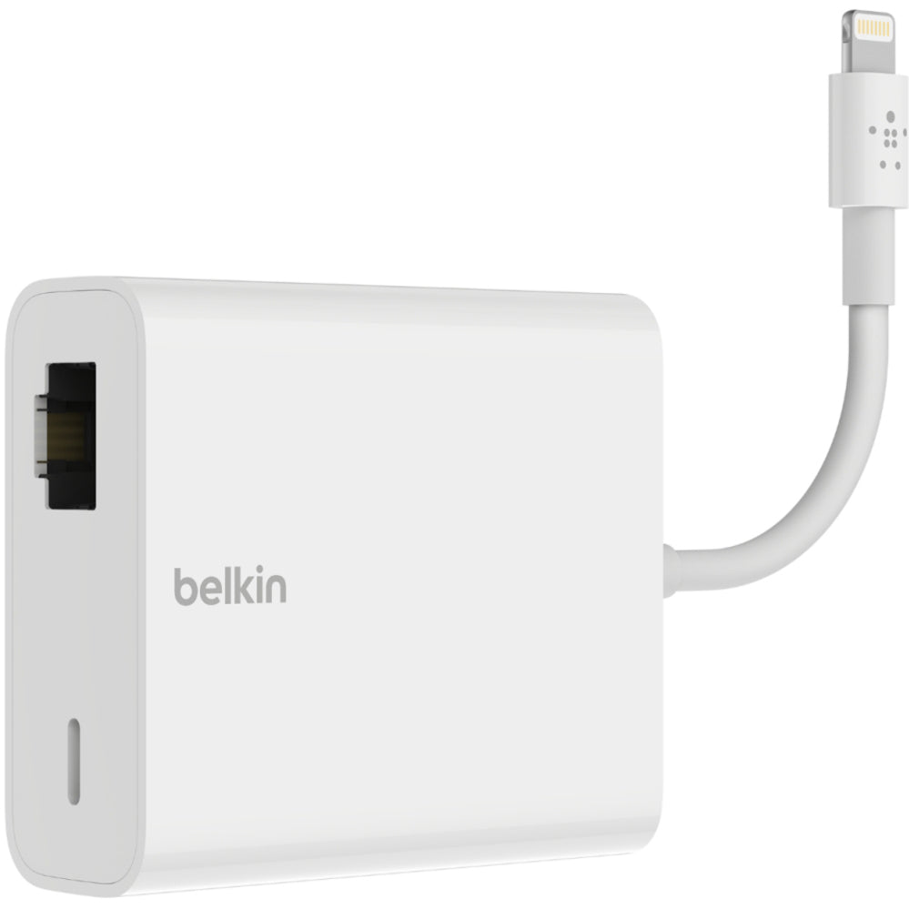 Belkin B2B165bt Ethernet + Power Adapter with Lightning Connector, 2 Year Warranty, Portable Design