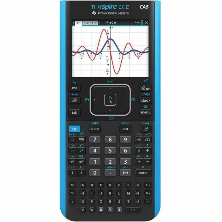 Texas Instruments NSCXCAS2/TBL/2L1/A TI-Nspire CX II CAS Graphing Calculator, Rechargeable Battery, Student Software