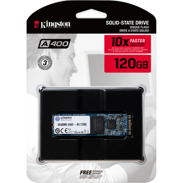 Kingston SA400M8/120G A400 SSD, 120GB, M.2 2280, SATA/600, 3 Year Warranty