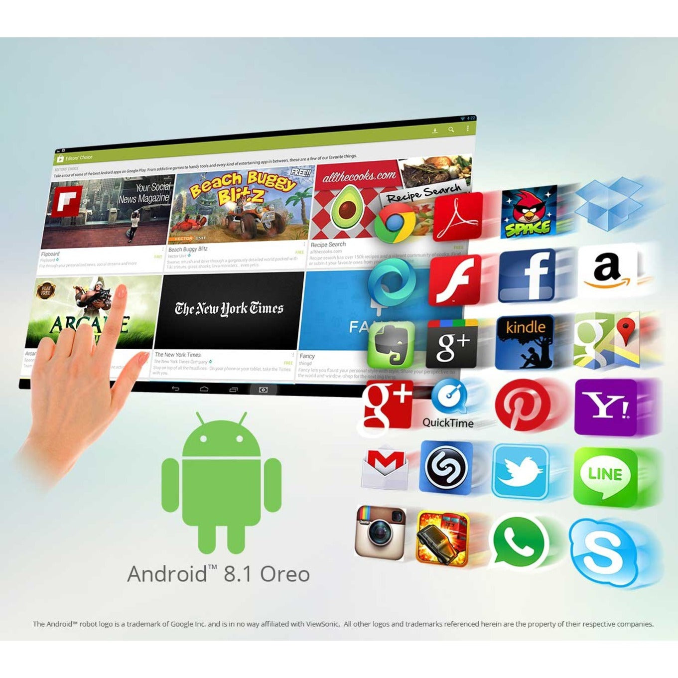 ViewSonic VSD243-BKA-US0 VSD243 Digital Signage Display, 24" Touchscreen, Android 8.1 Oreo, 3 Year Warranty