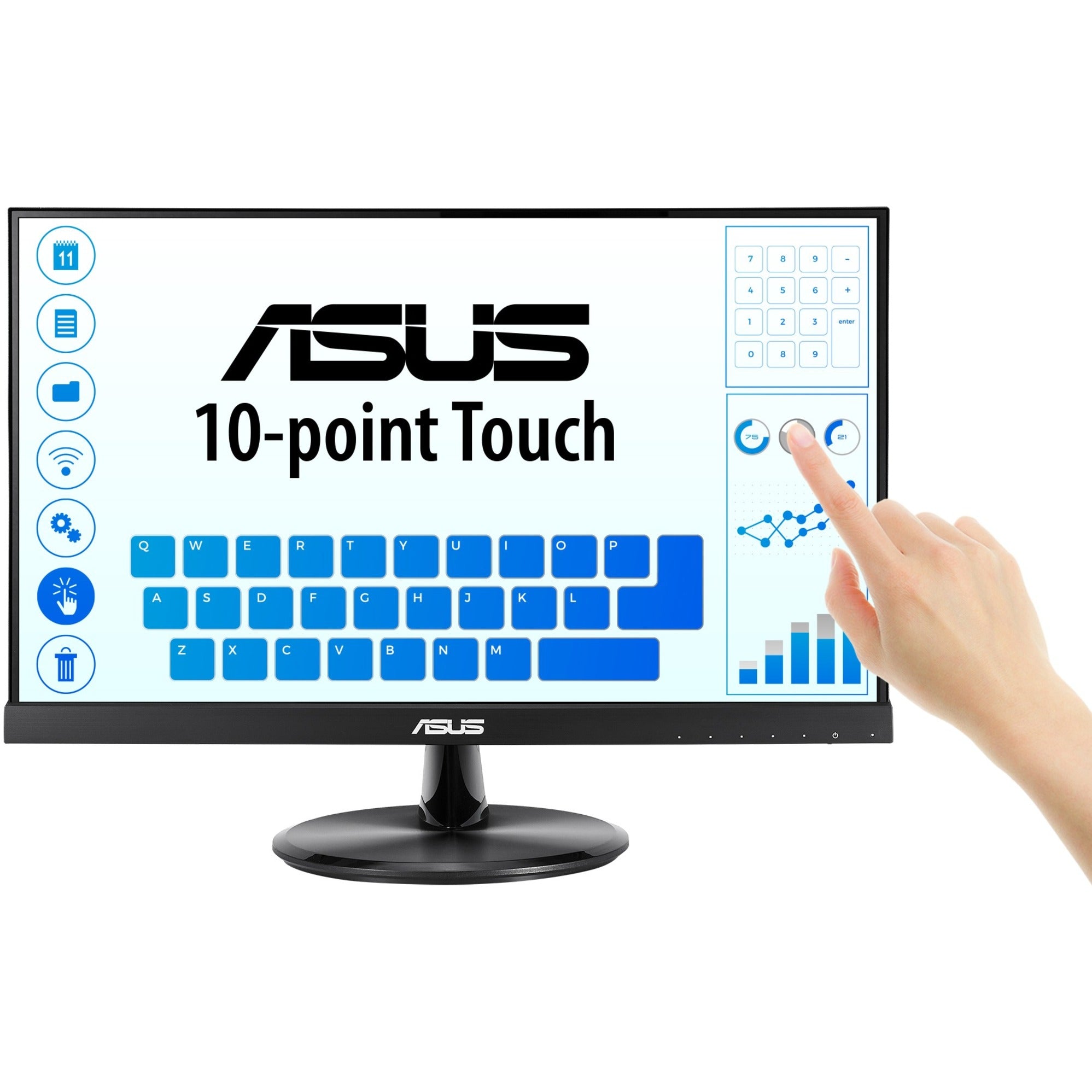Asus LCD Touchscreen Monitor VT229H 21.5 Full HD IPS Eye Care 10-point Touch Monitor with HDMI VGA, 16:9, 5 ms GTG
