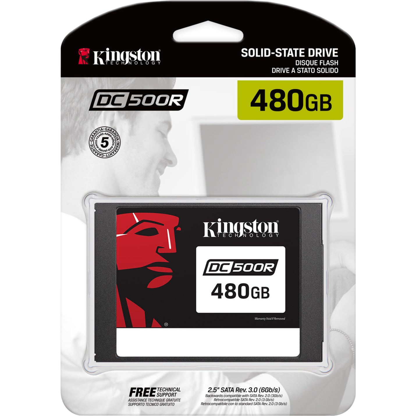 Kingston SEDC500R/480G DC500R (Read-Centric) 2.5" Enterprise SATA SSD, 480GB, Lifetime Warranty