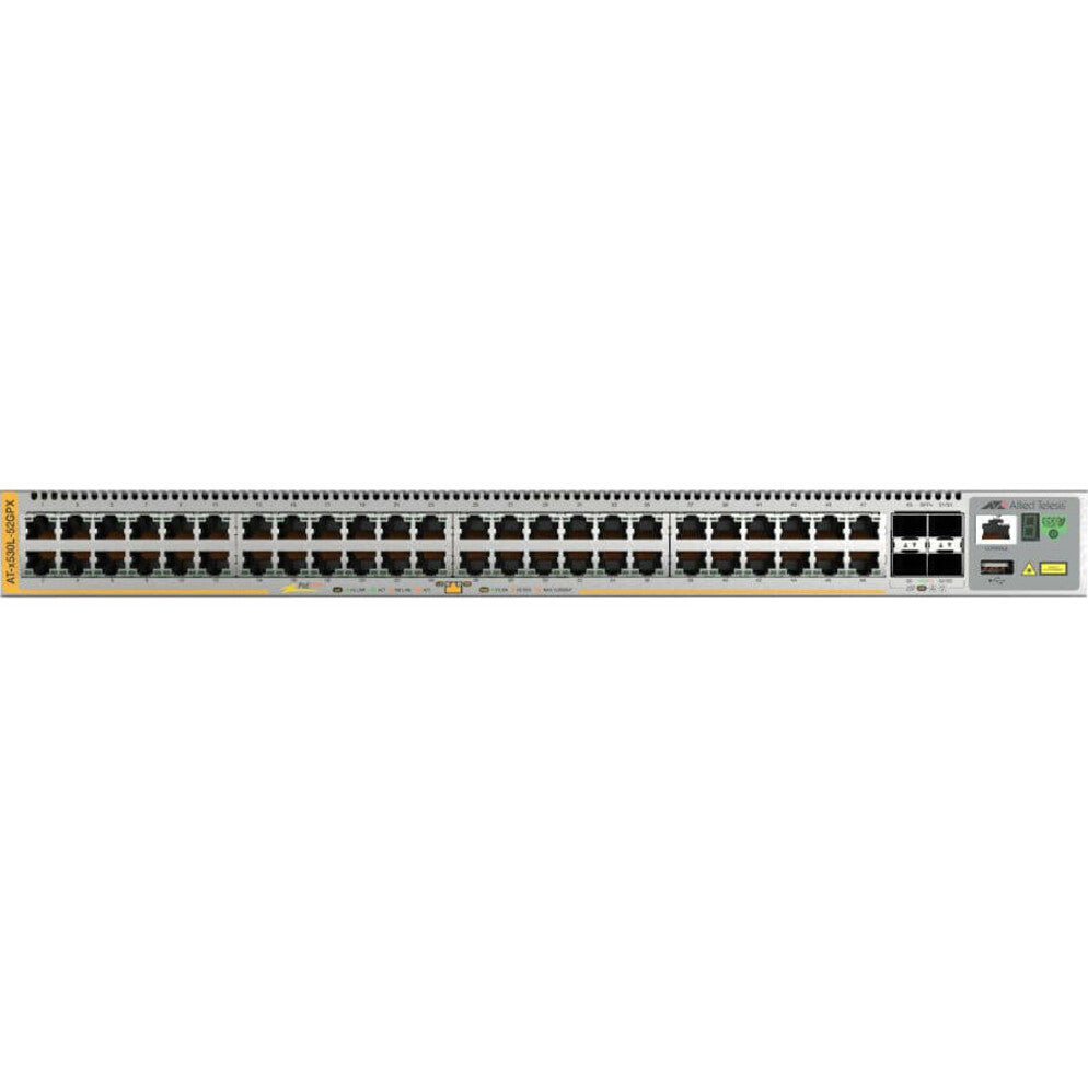 Allied Telesis AT-X530L-52GPX-10 Stackable Intelligent PoE+ Layer 3 Switch, 48 Port 1GB with 4 SFP+ Ports