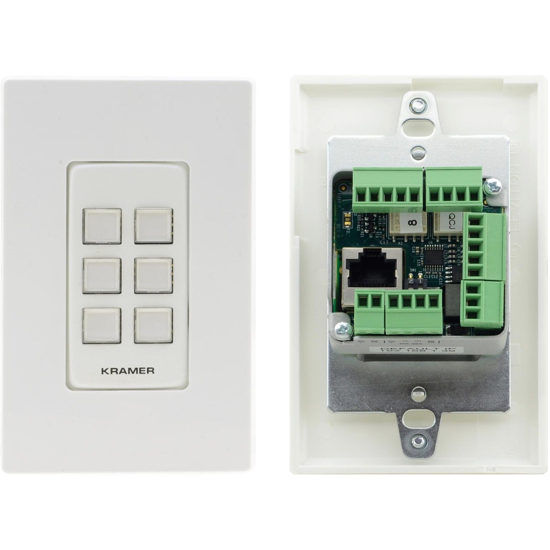 Kramer RC-206/US-D(W/B) 6-Button I/O Control Keypad, Wired A/V Control Panel