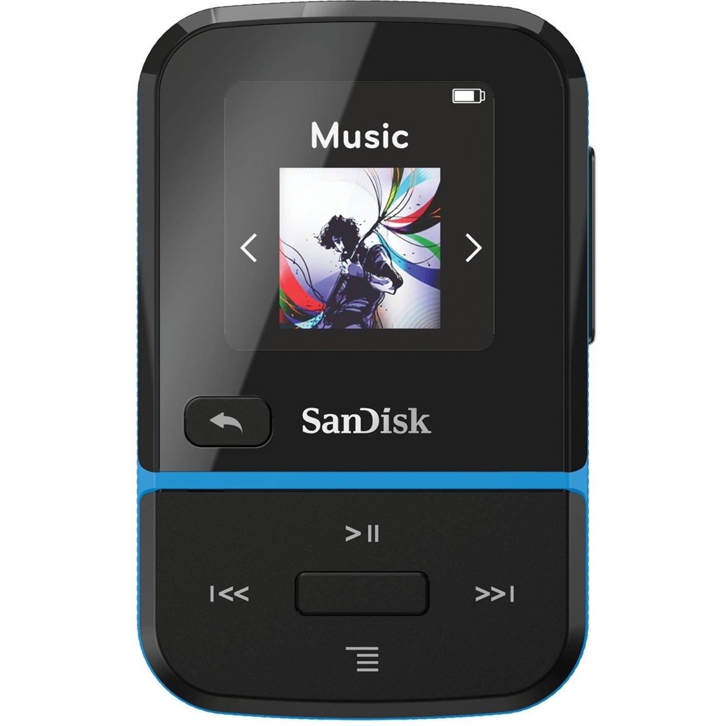 SanDisk SDMX30-016G-G46B Clip Sport Go 16GB Flash MP3 Player, Blue - 18 Hour Battery, FM Tuner