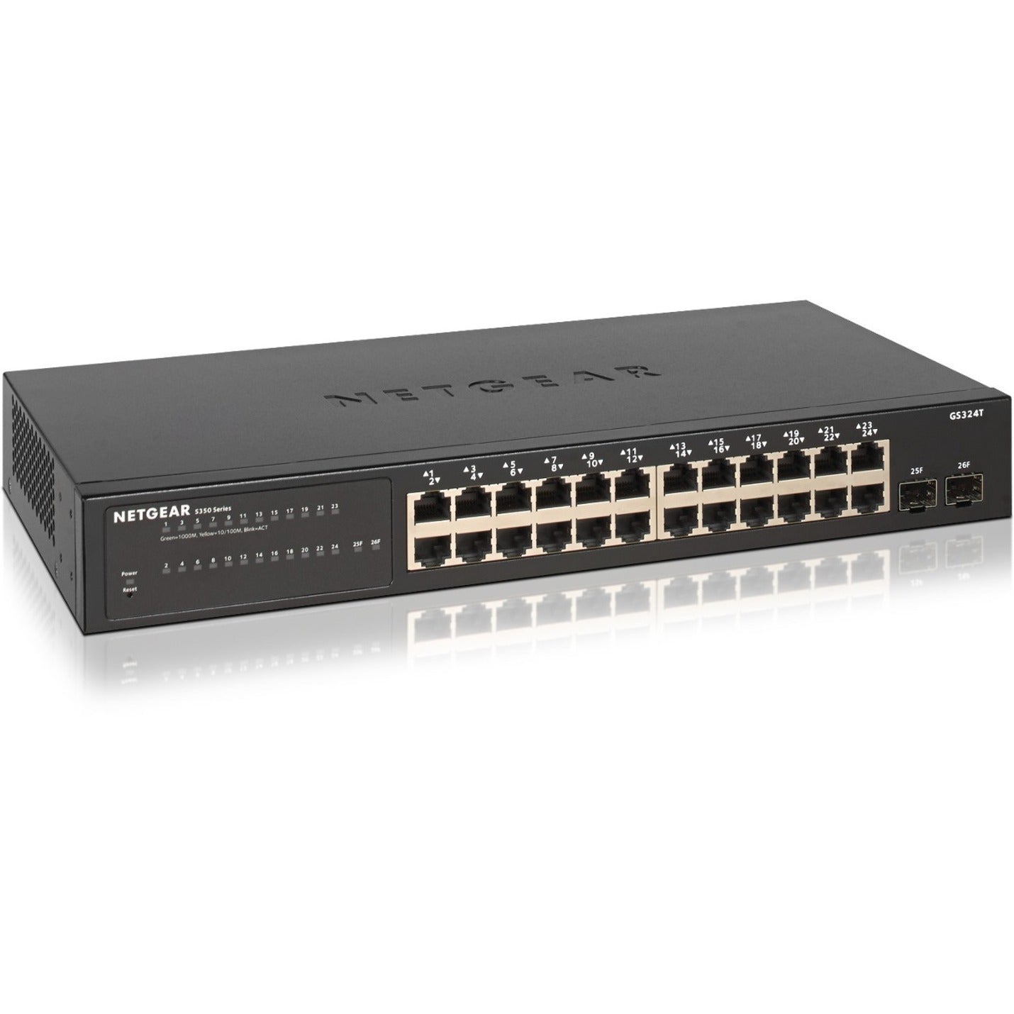 Netgear GS324T-100NAS S350 GS324T Ethernet Switch, 24 Port Gigabit Ethernet Network, 2 x Gigabit Ethernet Expansion Slot, Manageable